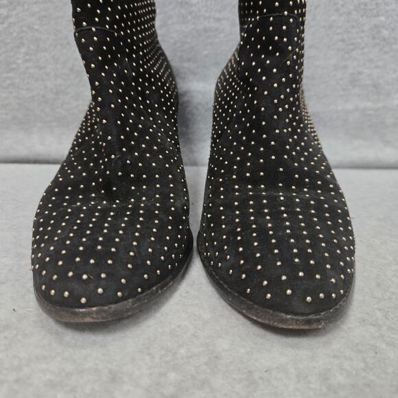 Rebecca Minkoff Blake Suede Studded Heeled Booties Size 10 - Picture 3 of 11